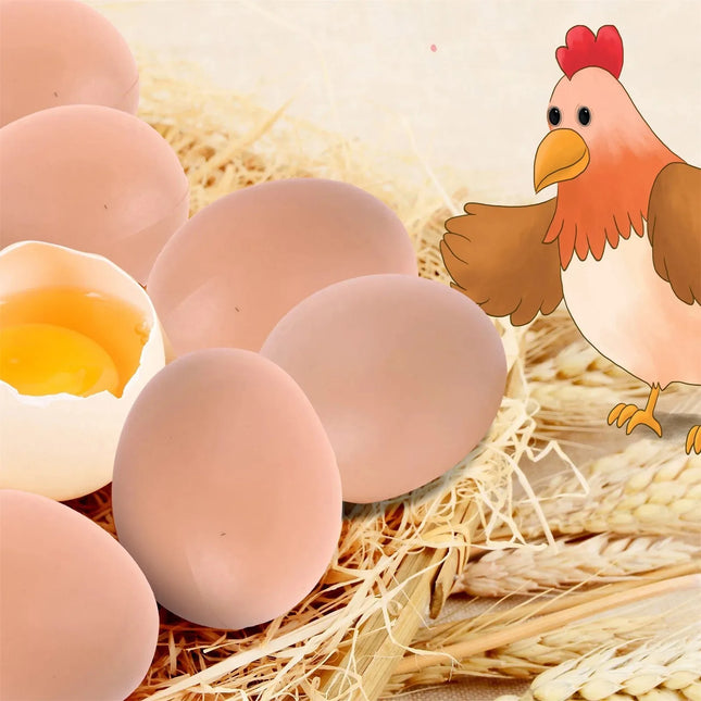 6pcs Cheap Fake Eggs Simulation Wooden Chicken Duck Geese Dummy Painted Egg Children Educational Toys Artificial Food Easter