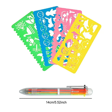 4pcs/Set Children Painting Template Drawing Stencils Set Early Childhood Drawing Toys Art Crafts Kids Educational Toy TMZ
