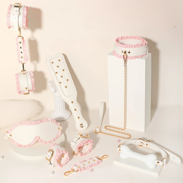 SM Fetish BDSM Bondage Erotic Toy Restraint Set Sex Toys For Women Handcuffs Collar Gag Eye Mask Hand Slap Couples Sex Tools