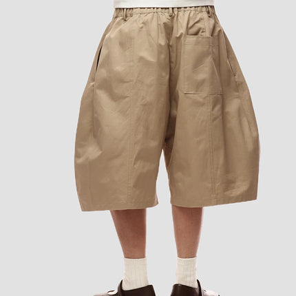 Mauroicardi Spring Summer Cool Baggy Casual Khaki Wide Leg Shorts for Men with Elastic Waist Loose Luxury Designer Clothes 2025