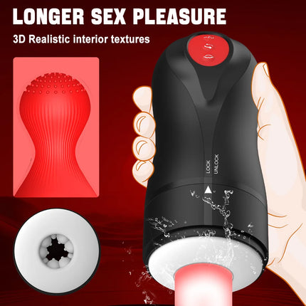 Mens Automatic Sucking Masturbator Rotating Vibration Penis Pump Blowjob Trainer Pussy Pocket Cocks Glans Massager Male Sex Toys