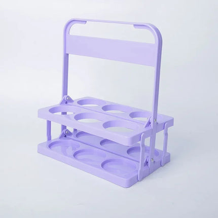 Portable Foldable Plastic Beer Rack Durable Cup Organizer Wine Rack Beer Bottle Holder Beverage Basket Reusable Cocktail Rack