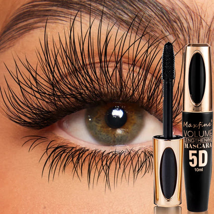 5D Black Waterproof Mascara Lengthens Eyelashes Extension Thick Silk Fiber Mascara Female Makeup Eye Cosmetics Tools for Gifts