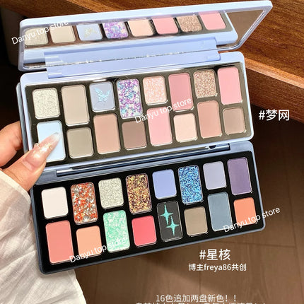 Qianyan Cheeryep 16 Color Eyeshadow Palette Glitter Chamelon Matte Shine Eye Shadow Highlighter Waterproof Cosmetics
