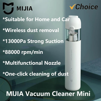 Original NEW MIJIA Portable Handheld Vacuum Cleaner For Home Car Mini Wireless Dust Catcher Collector 13000PA Cyclone Suction CN