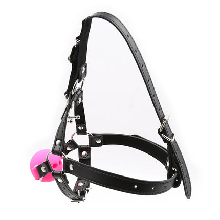 Couples Cosplay Open Mouth Gag BDSM Bondage Restraints Breathable Ring Harness Strap Fetish Silicone Gag Ball Sex Toys For Women