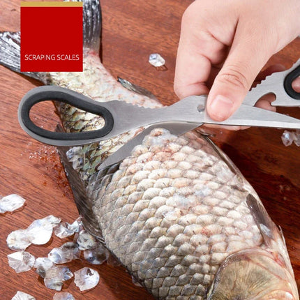 Stainless Steel Kitchen Scissors Household Bone Scissors Chicken Wings Fish Chopper Bottle Opener Walnut Clip Kitchen Tools