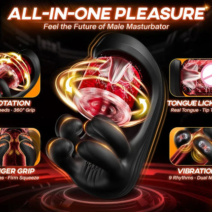 Adult Male Sex Toy Penis Stimulator Massager 9 Vibration Rotation Suction Modes USB Rechargeable Masturbation Cup Adult Supplies