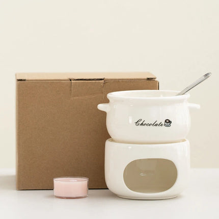 Ceramic Chocolate Melting Pot Heater | Household Constant Temperature Mini Ice Cream And Cheese Melting Machine,With Candle Warm