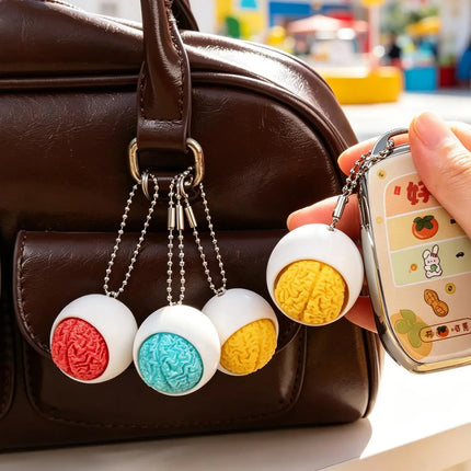 10/1pcs Fun 3D Printed Skull Brain Clicker Keychain Skull Button Fidget Clicker Mechanical Keyboard Bag Pendant Stress Relief