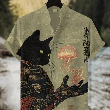 Summer Fashion New Men's Linen Hawaiian Shirt 3D Printed Shirt Short Sleeve Casual Beach Shirt Vintage Shirt