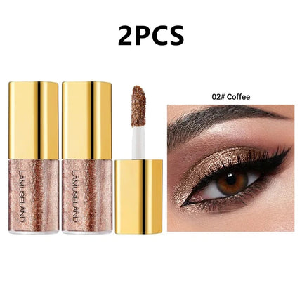 Pearly Liquid Eyeshadow Makeup Natural Smokey Silver Shimmer Glitter Diamond Shadows for Eyelids Waterproof Beauty Highlighter