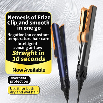 Hair Straightening Comb Hair Dryer HT01 Huaqiangbei Flat Iron Straightener Negative Ion No Hair Damage Dry Wet Use