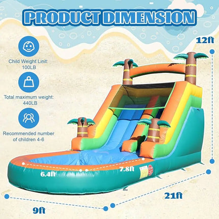 Aeor water slide inflatable 15ft water side commercial grade