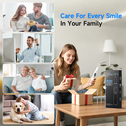 CURVY MOON T6 Home Use Ultrasonic Tooth Cleaner Dental Scaler for Tartar Removal Teeth Cleaning Tool with Sonic Technology