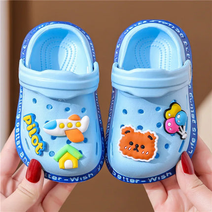 Summer Kids ShoesSandals Hole Children's Shoes Slippers Soft Anti-Skid Cartoon Design Hole Baby Shoes Sandy Beach For Boys Girls