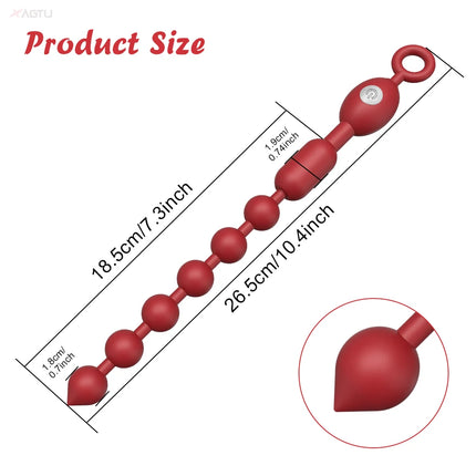 Anal Beads Vibrator Butt Plug Silicone 9 Vibration Modes Anal Plug Vibrating Sex Toys Bullet Vibrator for Men Women Couples