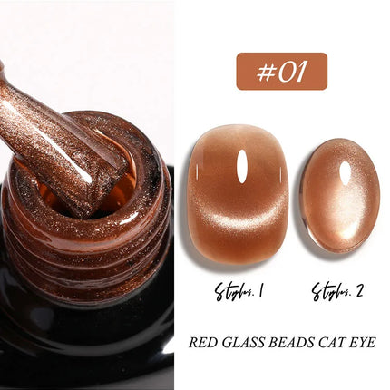 Cat Eye Enamel Ruby Glass Beads Nail Polish 9-Color Pop Cat Eye Enamel Solid Color Nail Polish Nail beauty Not Easy To Fade