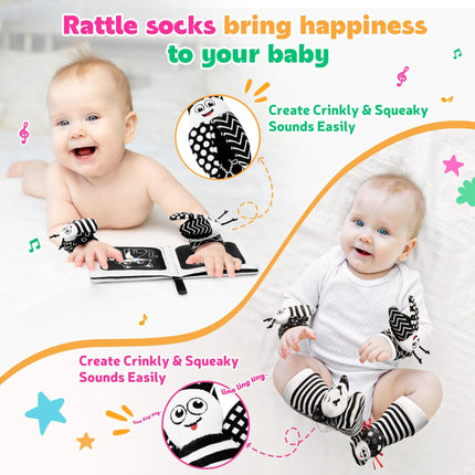 1 Set Baby Rattles Toys Infant Toys 0-6 Months  Cute Stuffed Animals Wrist Rattle Foot Finder Socks Newborn Toys Baby boy Gifts