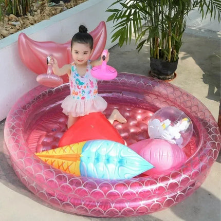 Thickened PVC Inflatable Toys Pool Indoor Outdoor Children Ocean Ball Pool Mermaid Shape Summer Inflatable Toys for Kids Adults