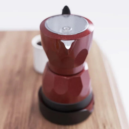 150ml/3 Cups Electric Coffee Maker Portable 110V/220V Aluminum Mocha Pot Electric Italian Coffee Maker Percolator for Home Red