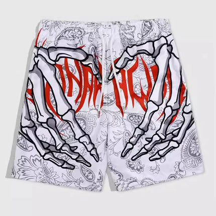Men's summer skeleton shorts plus size casual men's thin sports running shorts men's jogging sportswear fitness sweatpants