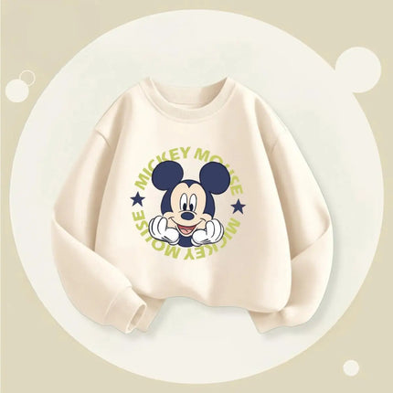 Fashion Simple Kids Long Sleeved Tops Baby Boy's Sweatshirts Printed Mickey Hoodie O-neck Pullover Casual Children's Clothes Top