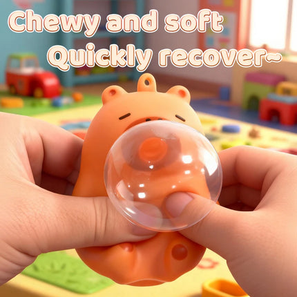 Cute Capybara Squishy Bubble Toy Keychain Decompression Pendant Bag Car Accessory Doll Small Gift for Relief Stress Squeeze Toys