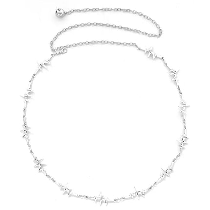 Bohemia Single-layer Lightning Shaped Alloy Waist Chain Street Photography Women's Body Chain Jewelry