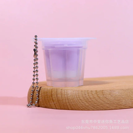 jelly Macaron pudding keychain Knead the stress-relieving jelly pendant to make it soft and simulate the snack bag pendant