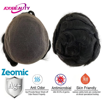 New Full HD Lace Men Toupee Human Hair Wigs Antimicrobial HD Lace Men's Capillary Prosthesis Breathable Natural Human Hairpiece