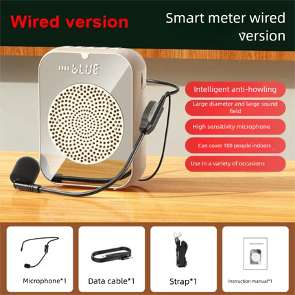 Portable wireless Bluetooth voice speaker microphone for teaching teachers, lecturers, tour guides, speakers