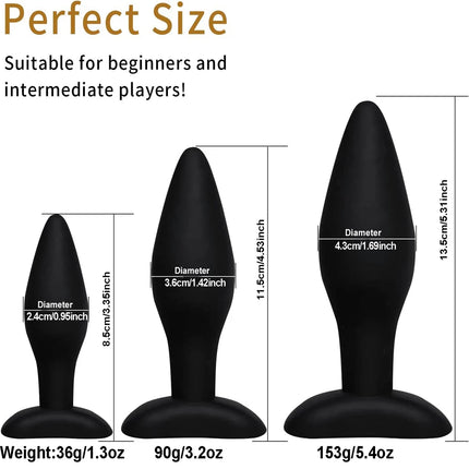1/3pc Prostate Massager 3 Different Size Silicone Plugs Anal Butt Plug Anal Dilation Trainer Adult Games Sex Toys For Men Women
