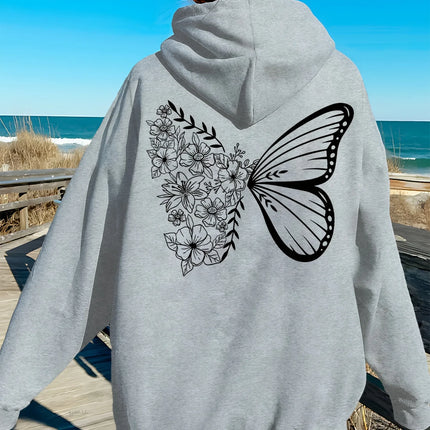 Women's Fashion Casual Creative Alphabet Drawing Fashion Trend  Hoodie Casual Long Sleeve Pullover with Kangaroo Pockets Trendy