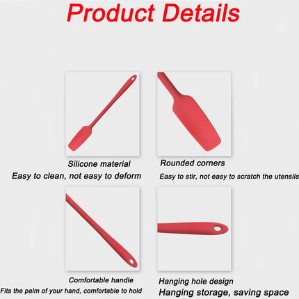 Silicone Baking Scraper Long Handle Cream Cake Spatula Kitchen Non-Stick  Butter Chocolate Flour Baking Kitchenware Accessories