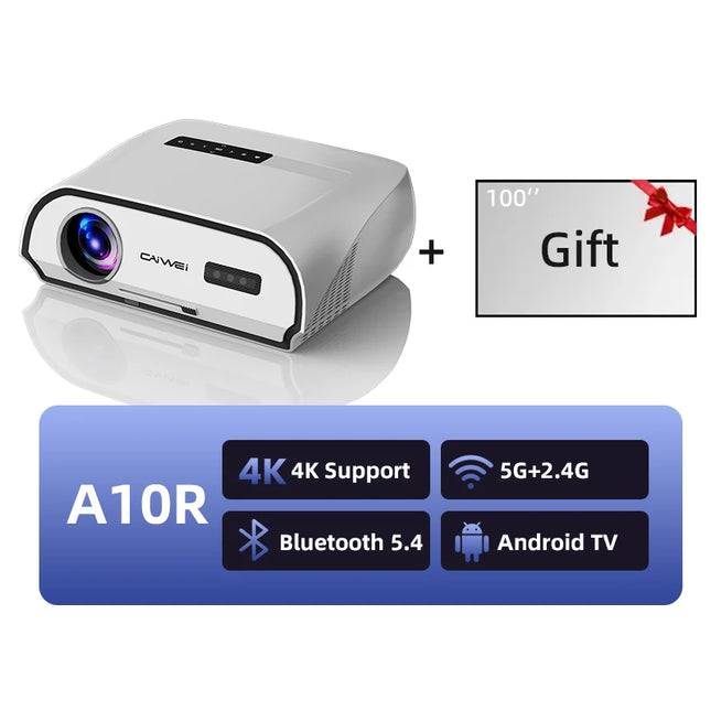 CAIWEI A10R 4k Android Projector for Home Full HD 1080P Auto Focus Wifi 6 3800 ANSI Smart TV Portable Beam Projectors in Brazil