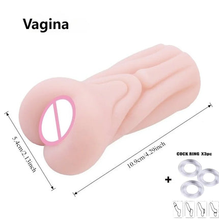 Male Masturbator Realistic Vagina Anal Blowjob Portable Masturbation Cup Soft Real Skin Pocket Pussy 18+ Erotic Sex Toys for Men