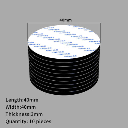 10X Double Sided Adhesive Pads,Heavy Duty Mounting Tape 3mm Thickness Pre-Cut Foam Tape,Super-Sticky Black Strong Pads Rectangle