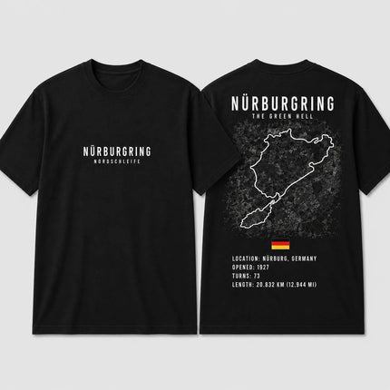 Nürburgring Printed Cotton Short-sleeved T-shirt Suitable for Car Racing Enthusiasts Men's Clothing 2026 Summer New T Shirt