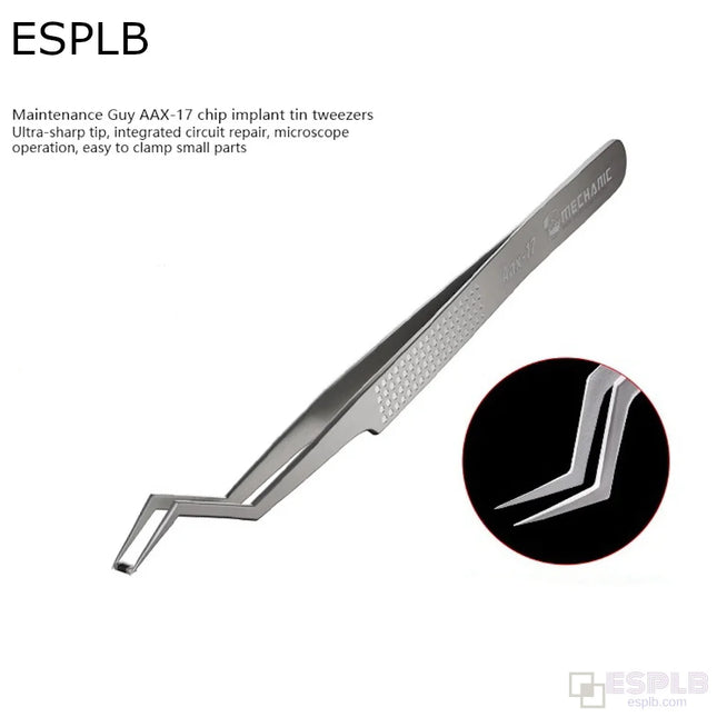 Original Mechanic Professional Precision Tin Positioning Tweezers Non Magnetic Non-slip Stainless Steel Clamps for IC Chip