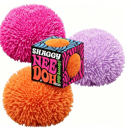 Needoh Mini 3 Pack Fuzz Ball Stress Teenie Squishy Sensory Toy The Groovy Glob Relief Fidget Non-Toxic Soft Balls for ADHD Gift