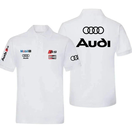 Audi RS Performance Car Car Modified Men's POLO Shirt Summer Lapel Short Sleeve Racing Motorcycle T-Shirt