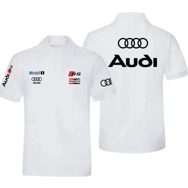 Audi RS Performance Car Car Modified Men's POLO Shirt Summer Lapel Short Sleeve Racing Motorcycle T-Shirt
