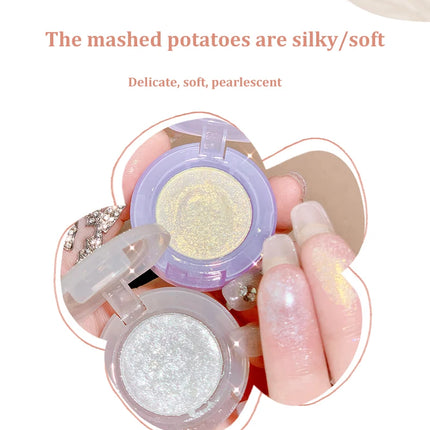 Diamond Highlighter Palette Gorgeous Glitter Eyeshadow Glossy Shiny Silkworm Shadow Shimmer Cowherd Weaver Girl Eyes Makeup