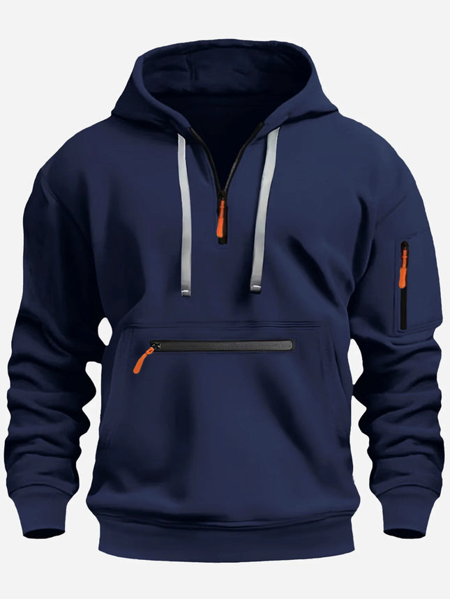 2025 Autumn/Winter Men's New Multi Pocket Zipper Decoration Men's and Women's Fashion Sportswear Casual Sports Hoodie
