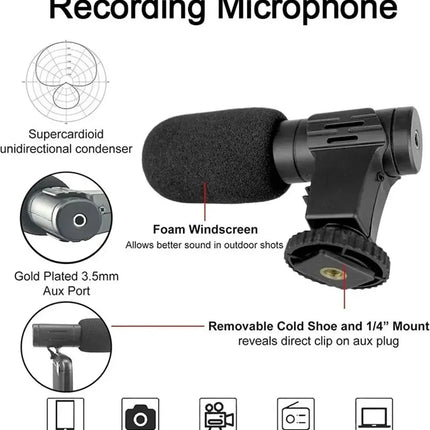 Smartphone Vlogging Kit With Tripod Phone Holder Mini Microphone LED Fill Light Starter For TikTok Live Stream Video YouTube