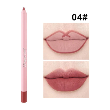 Waterproof Matte Lip Liner in Bean Paste Color, Lip Plumping Lipstick Pen, Foaming Pen, Non-Fading Lip Liner, Waterproof and Sweat-Proof Long-Lasting Matte Lip Liner, One-Second Pouty Lip Lipstick Pen
