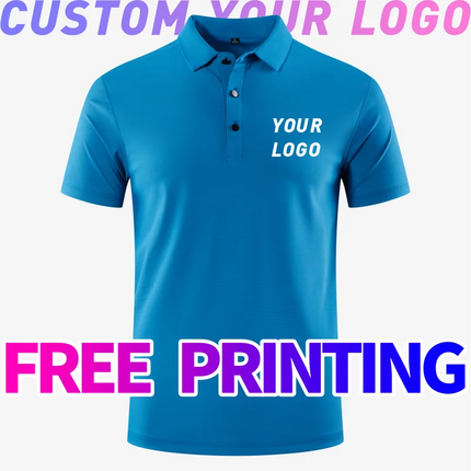 POLO shirt Free Custom Printing Logo Image Outdoor Training Fitness Gym Jogging Running Sweatshirt Quick drying T-shirt Elastic