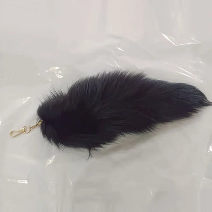 40cm Large Fox Tail Keychain Soft Fluffy Fur Pom Pom Key Chain for Women Handbag Pendant Fashion Plush Animal Tail Keyring