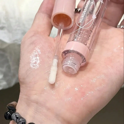 Herorange Crystal Clear Lip Oil Long-Lasting Moisturizing Lightens Lip Lines Prevents Flaking Must-Have Glossy Lip Oil Cosmetics for Autumn and Winter